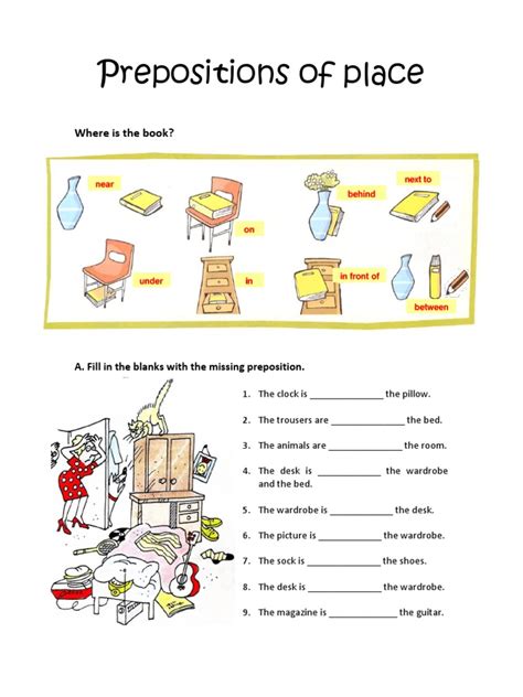 Download prepositions of place worksheets and use them in class today. Prepositions of Place-Worksheet