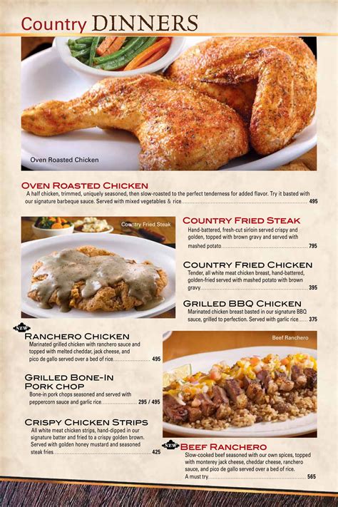 Menu For Texas Roadhouse With Prices