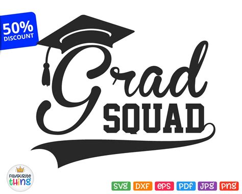 Grad Squad Svg File Graduation Shirt Hand Lettered Sv