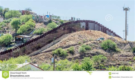 The Border Fence Separating The United States And Mexico At Nogales