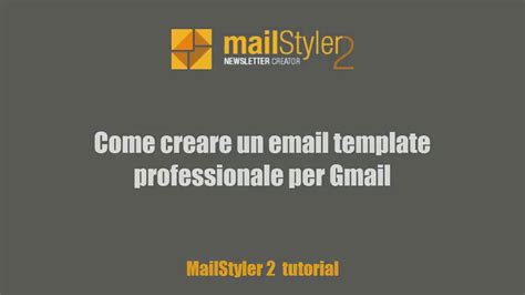 Come Creare Un Email Template Professionale Per Gmail Youtube