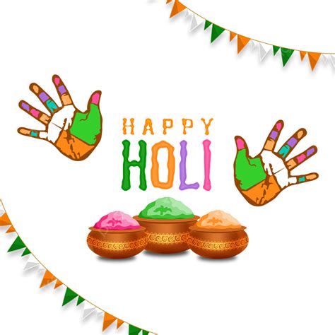 Colorful Flags Clipart Hd Png Happy Holi Greeting Design With Colorful