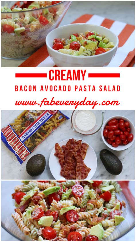 Creamy Bacon Avocado Pasta Salad Recipe Fab Everyday