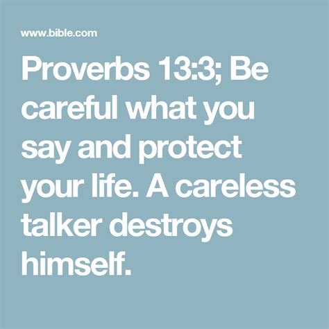 Proverbs 133 Be Careful What You Say And Protect Your Life A