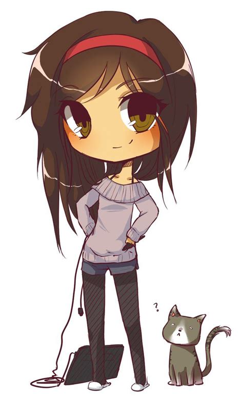 Chibi Girl And Her Cat Chisibis Animemanga Pinterest