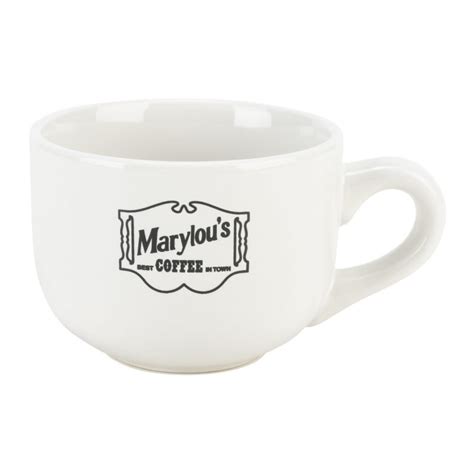 16 Oz Ceramic White Mug Marylous Coffee