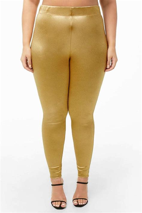 Plus Size Gold Leggings