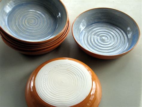 Handmade Stoneware Pasta Bowls Stoneware Pasta Bowls Pottery Etsy