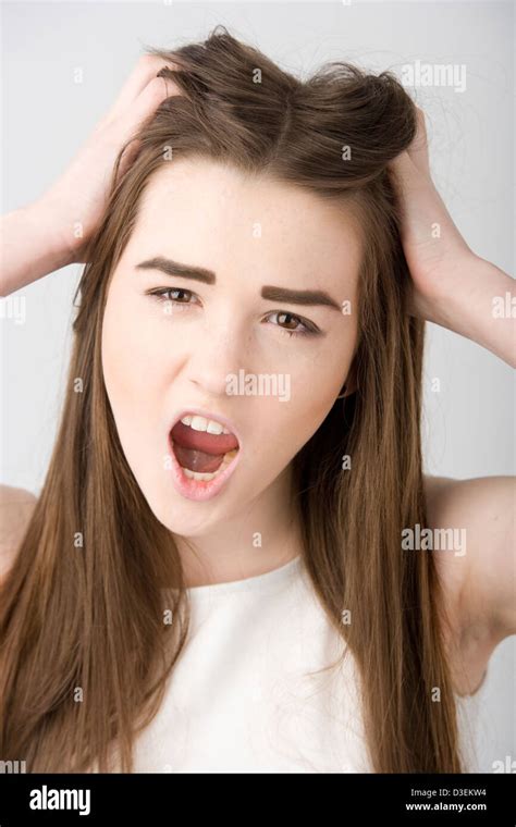 Teenage Girl Looking Frustrated Angry Stock Photo Alamy