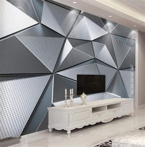 3d Wallpaper For Walls - Geometric Shapes On Wall - 1000x1012