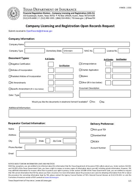 Fillable Online Open Records Request Open Records Request Form For The
