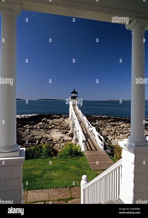 Marshall Point Lighthouse At Port Clyde Maine Stock Photo Alamy
