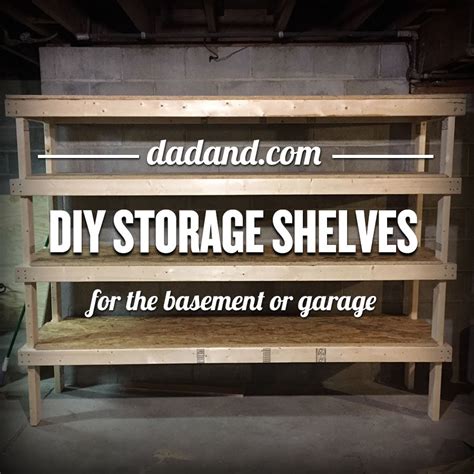 Looking for some diy garage organization? DIY 2x4 Shelving for Garage or Basement - dadand.com - dadand.com