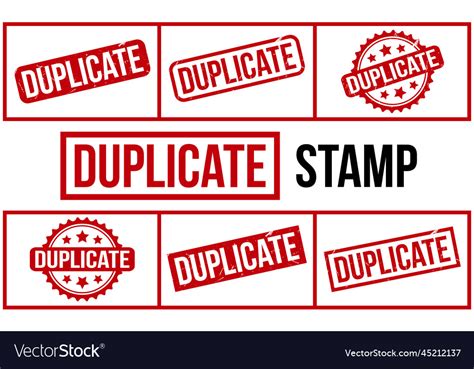 Duplicate Rubber Stamp Set Royalty Free Vector Image