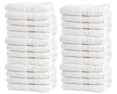 Wholesale Bulk Spa White Washcloths Set Of 25 Size 12” X 12” Thick Loop Pile Washcloth