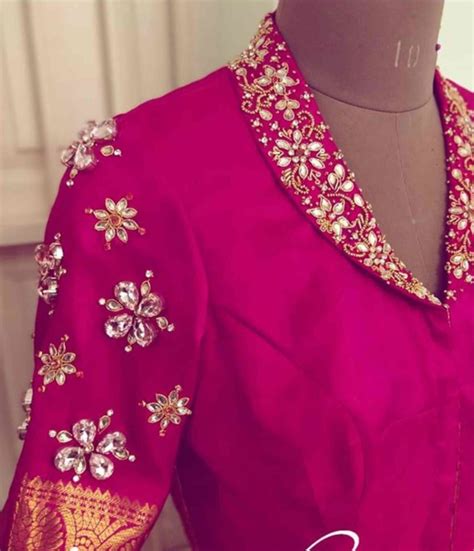 Stunning Aari Work Blouse Designs For Silk Sarees Elegant