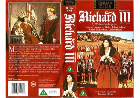 Richard iii movie reviews & metacritic score: Richard III (1955) on Cinema Club (United Kingdom VHS ...