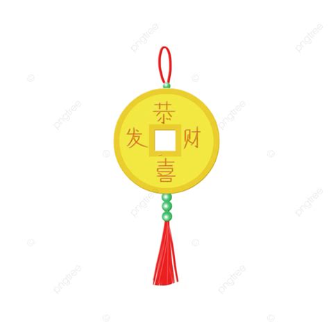 Hand Drawn Cartoon Copper Coin Gold Coin Pendant Ancient Chinese