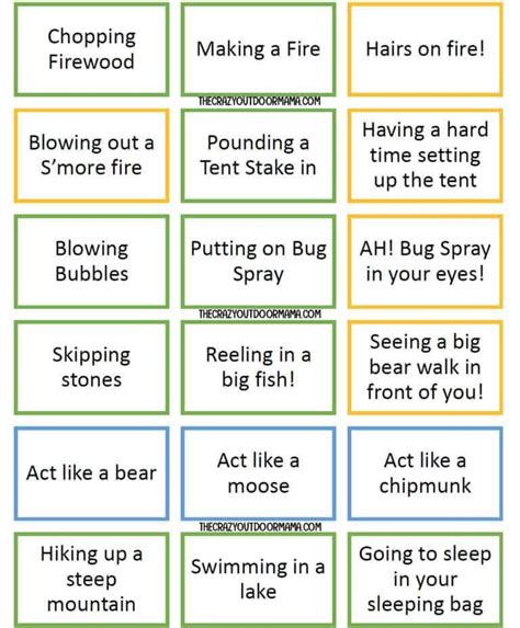 27 Fun Camping Charades Prompts Printable Pdf Charades Charades