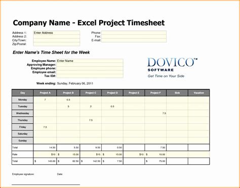 12 Employee Timesheet Template Excel Spreadsheet Excel Templates