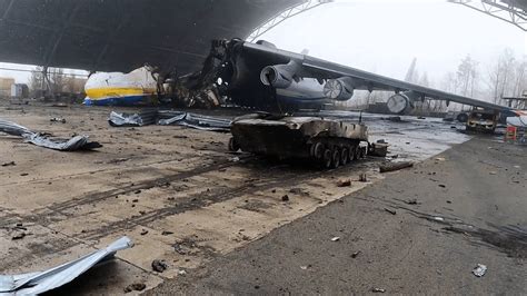 A Close Shot Of An 225 Mriya Destroyed By Russian Shelling Mriya