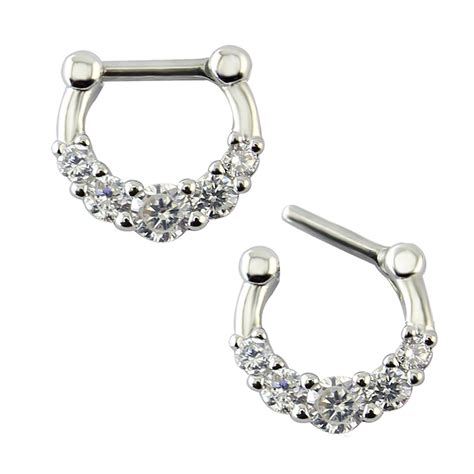 New Fashion Jewelry Nose Hoop Rings Shining Zircon Septum Clicker Sexy Women Helix Tragus