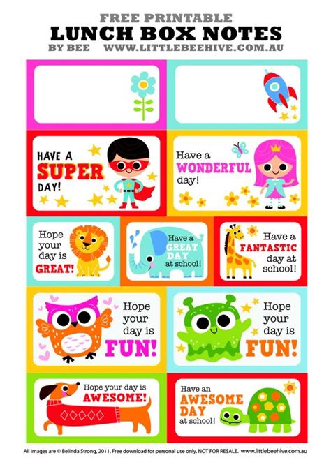 Pin By Mary Power On School Printables Printable Lunch Box Notes