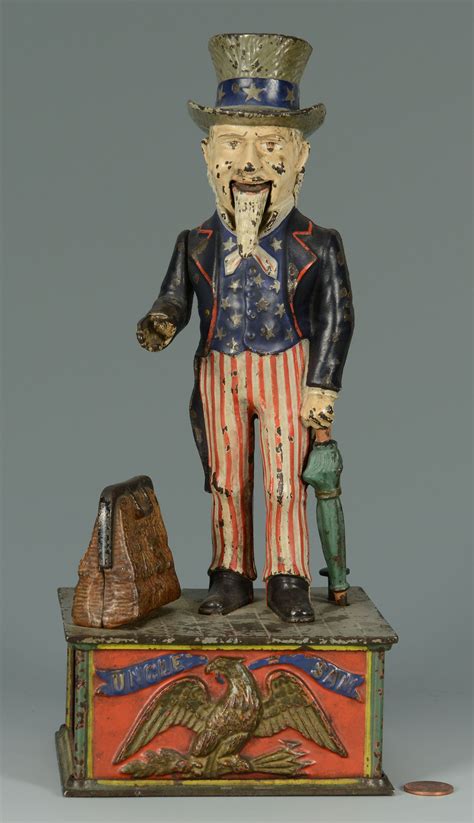 Maybe you would like to learn more about one of these? Lot 583: Uncle Sam Cast Iron Mechanical Bank