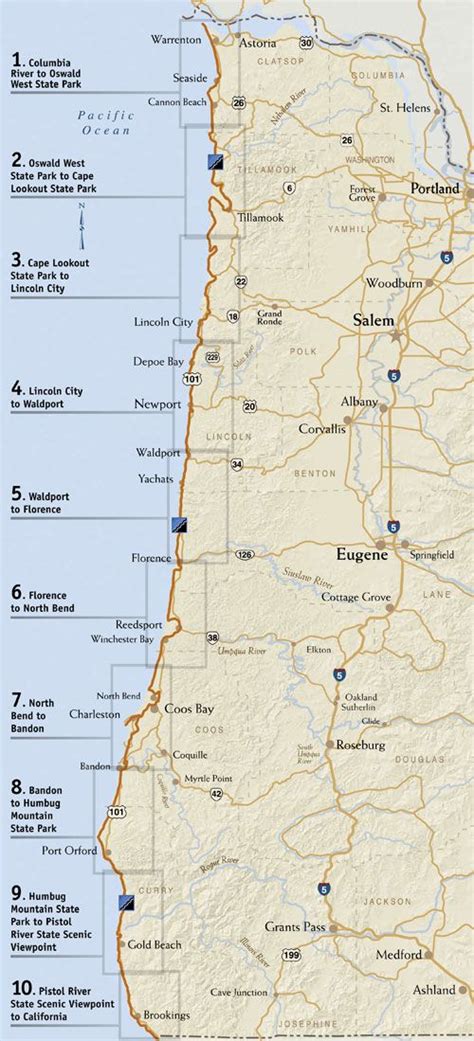 Oregon Coast State Parks Map