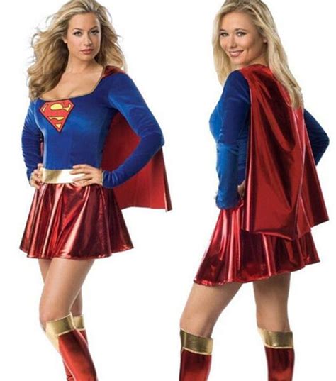 Hot Womens Fancy Dress Superhero Outfit Halloween Supergirl Superwoman