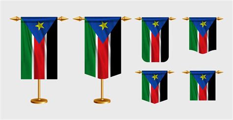 ilustração vetorial gratuita da bandeira do sudão do sul vetor premium