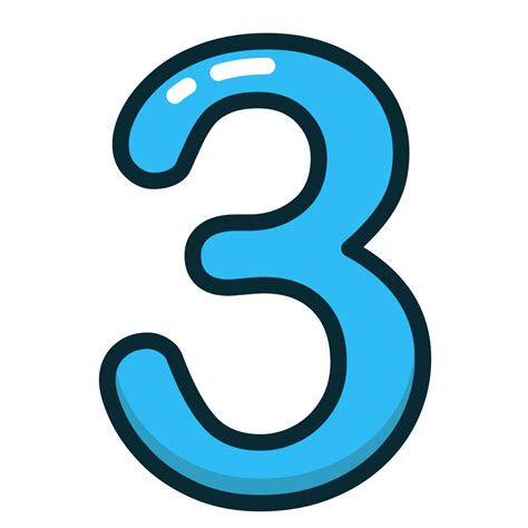 Blue Number Numbers Study Three Icon Free Download