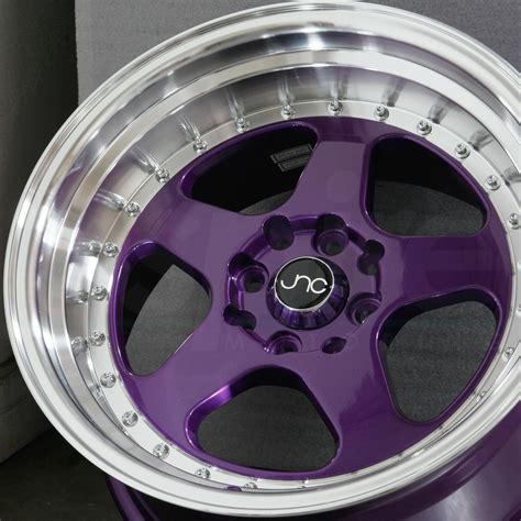 16x9 Jnc 010 4x1004x1143 15 Candy Purple Machine Lip Wheels Rims Set