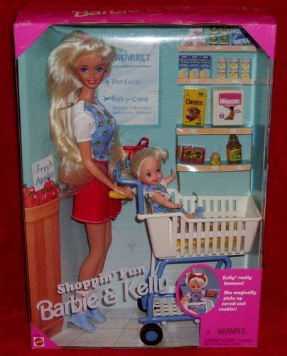 1995 Mattel Shoppin Fun Barbie Kelly Doll Grocery Store Shopping Set