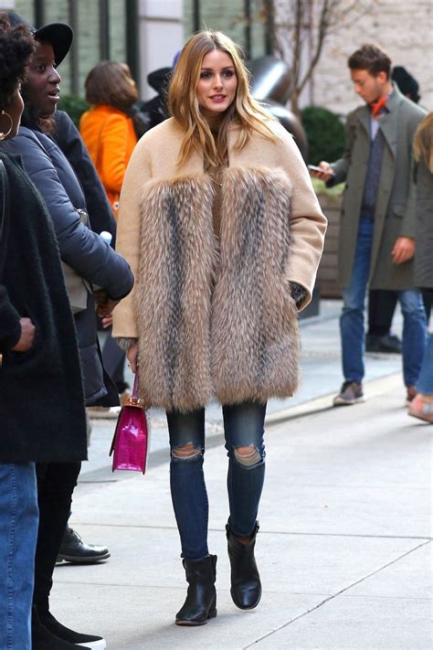 Olivia Palermo Wearing A Fur Coat Out In Nyc 1128 2016 • Celebmafia