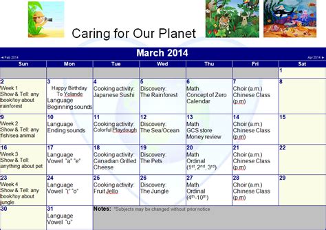 March 2014 Calendar Is Now Online Grace Christian School