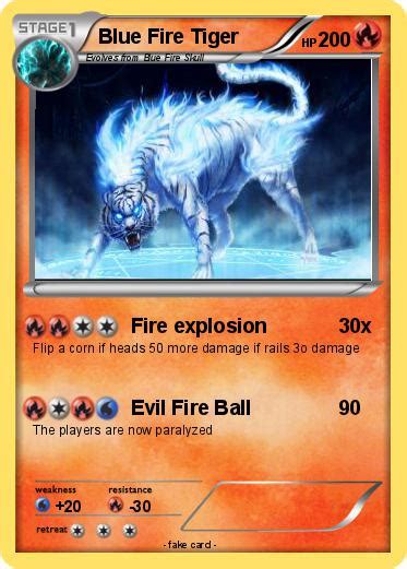 Pokémon Blue Fire Tiger 1 1 Fire Explosion My Pokemon Card
