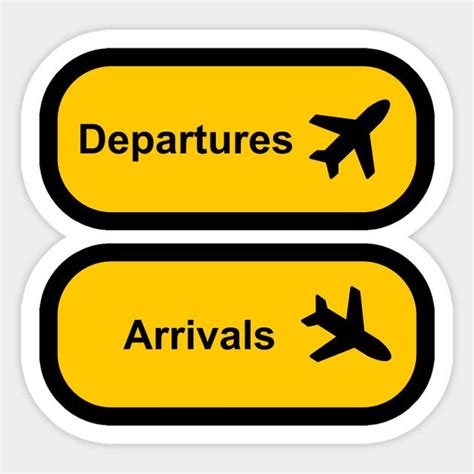 Two Yellow And Black Departure Signs With An Airplane