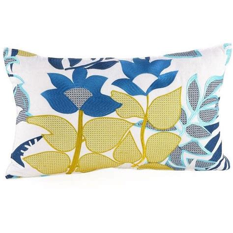 Trina Turk Trellis Floral Chevron Dyed Decorative Pillow Embroidered