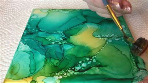 Alcohol Ink On Tile Adding Texture Alcohol Ink Crafts Alcohol Ink
