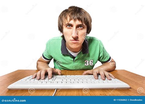 Man Typing A Document Stock Photo Image Of Keyboard 11036862