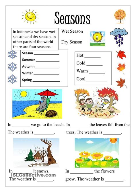 Months Of The Year And Seasons Worksheets Studying Worksheets