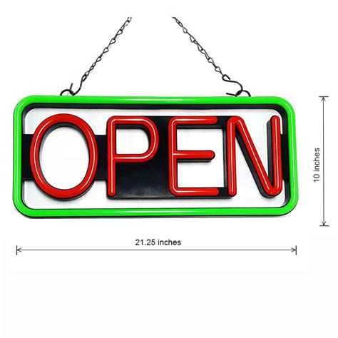 Green Open Sign With Remote Big Flashing Led Open Sign