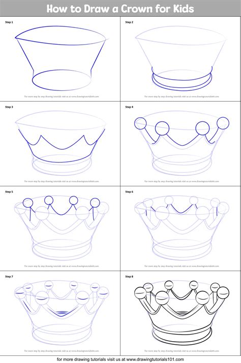 How To Draw A Crown Step By Step Video Tutorial Step By Step 6c0
