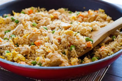 Recette facile de riz frit au poulet