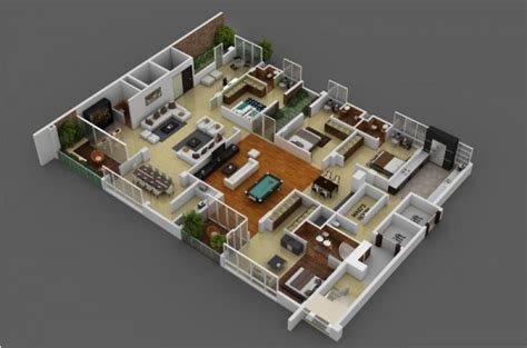 4 Bedroom Apartmenthouse Plans Home Design Studio