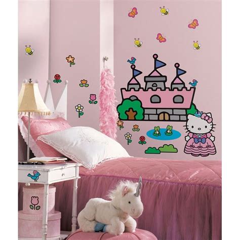 She is pop for her distinct color, pink. New HELLO KITTY PRINCESS CASTLE WALL DECALS Girls Bedroom ...