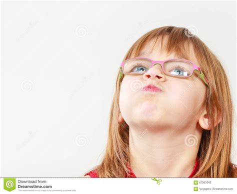 Funny Little Girl In Glasses Stock Image Image Of Humour