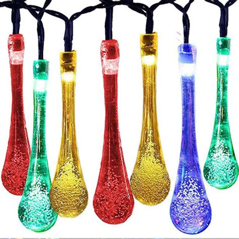 Solar Powered Water Drop Lamp 5m 20led Waterproof Outdoor Lights Party