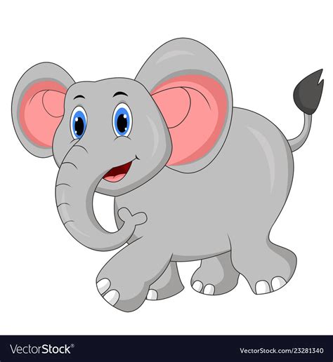 Cute Elephant Cartoon Walking Royalty Free Vector Image